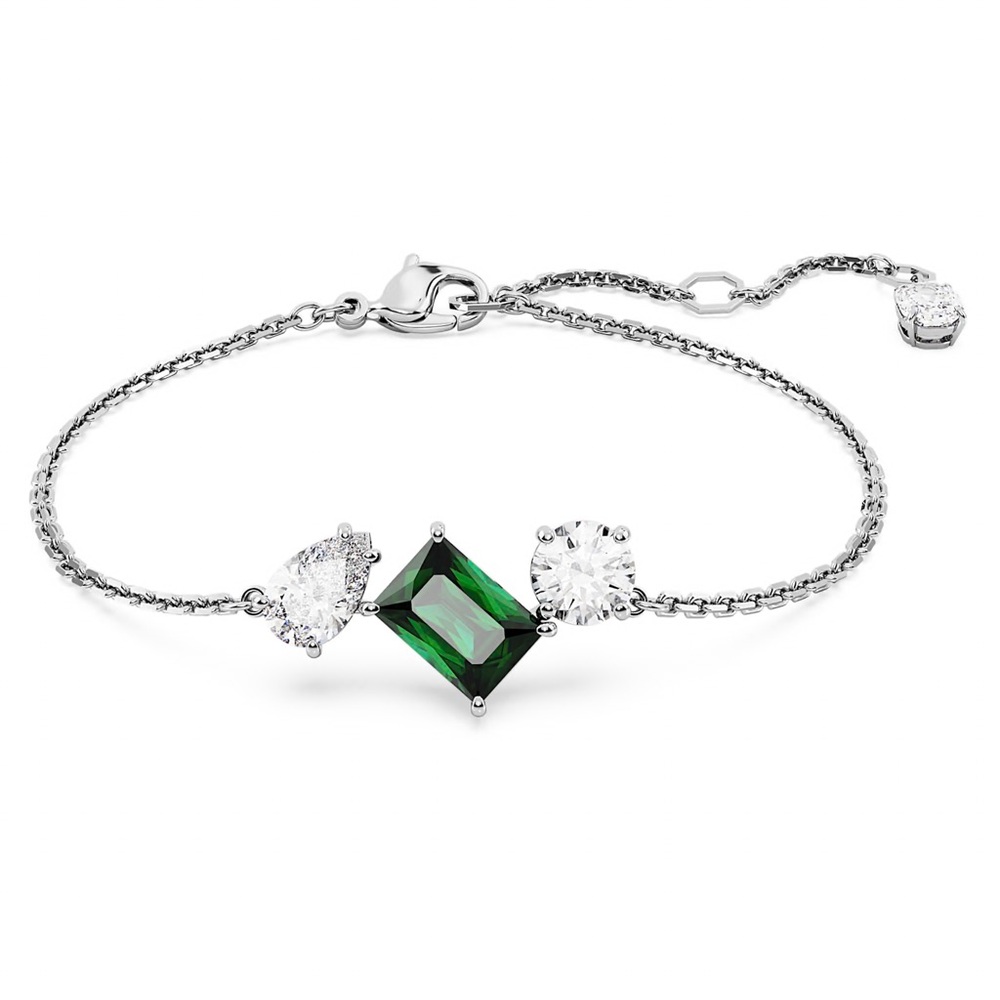 Swarovski Mesmera Bracelet (Mixed cuts, Green, Rhodium plated)